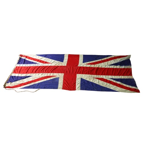 184 - Two large 20th century Union Jack flags, 103 by 226cm, and 160 by 354cm. (2)