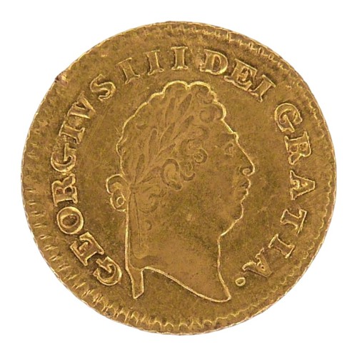 36 - A George III gold third guinea, 1800, obverse with laureate portrait of King George III right, rever... 