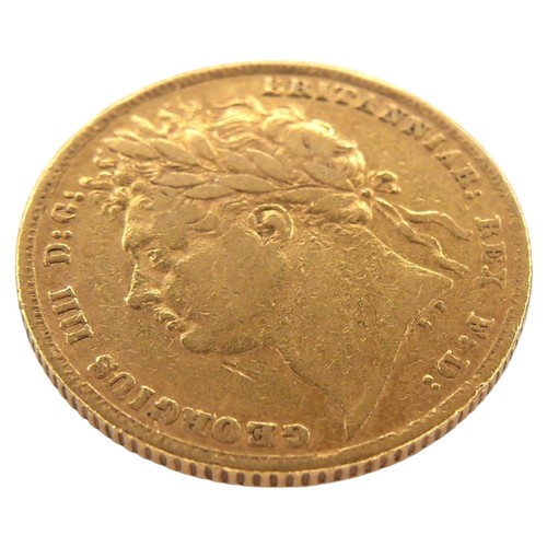 41 - A George IIII gold sovereign, 1824, obverse with laureate portrait of King George IV left, legend ar... 