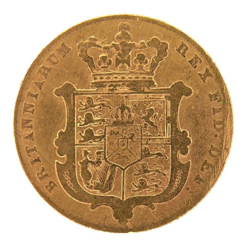 42 - A George IV gold sovereign, 1827, obverse with bare head portrait of King George IV left, legend aro... 