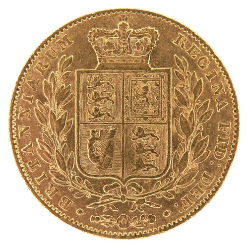 45 - A Victoria Young Head Shield Back gold sovereign, 1844.