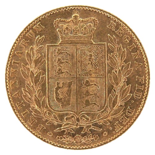 46 - A Victoria Young Head Shield Back gold sovereign, 1845.