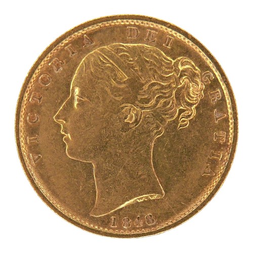 49 - A Victoria Young Head Shield Back gold sovereign, 1848.