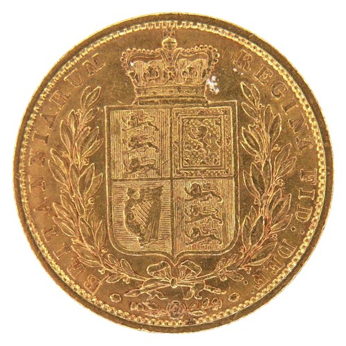 49 - A Victoria Young Head Shield Back gold sovereign, 1848.