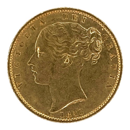 50 - A Victoria Young Head Shield Back gold sovereign, 1853.