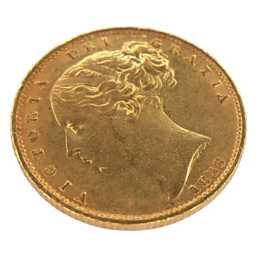 50 - A Victoria Young Head Shield Back gold sovereign, 1853.