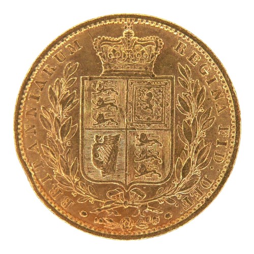 50 - A Victoria Young Head Shield Back gold sovereign, 1853.