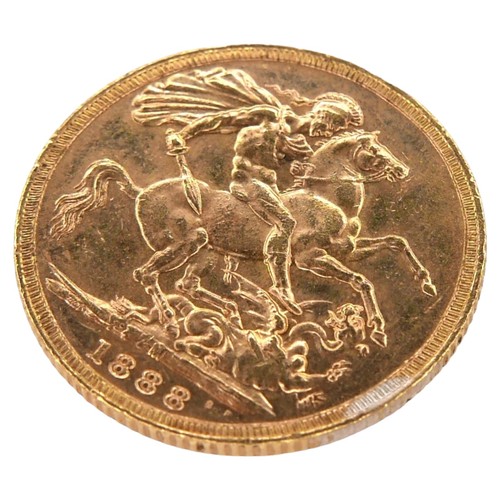 53 - A Victoria Jubilee Head gold sovereign, 1888, Melbourne, Australia Mint.