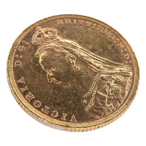 53 - A Victoria Jubilee Head gold sovereign, 1888, Melbourne, Australia Mint.