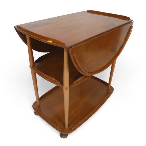 275 - An Ercol elm drop leaf hostess trolley, 95 by 73 by 76cm high.