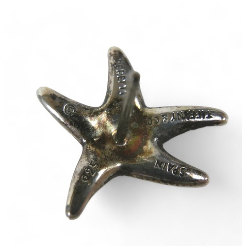 72 - A pair of Tiffany & Co silver starfish ear studs by Elsa Peretti, 15mm wide, 3.86g, with box and pou... 