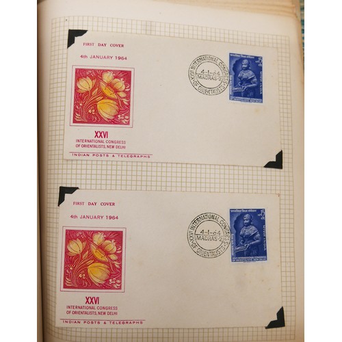 193 - An interesting collection of Indian first day cover stamps, dating from the 1960's and a single albu... 