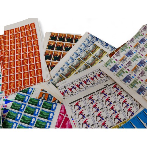 192 - A large collection of British pre-decimal sheets of stamps from the 1960's onwards.