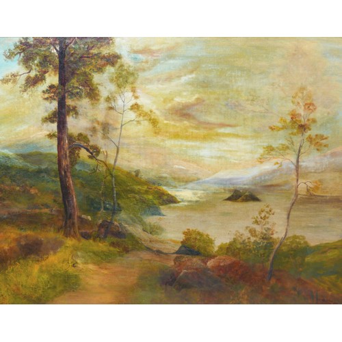 232 - A 20th century oil on canvas landscape, signed M Cuncliffe Holland May 1929, in a gilt frame, frame ... 