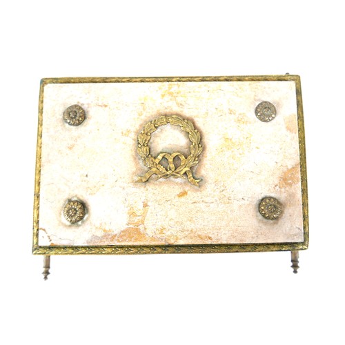 164 - A 19th century French figural jewellery casket, the walnut and marble casket with ormolu mounts woul... 