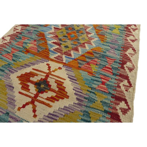 332 - Chobi Kilim Runner hand knotted woollen runner, 201 by 61cm.