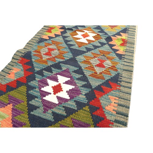 320 - Maimana Kilim hand knotted woollen runner, 203 by 60cm