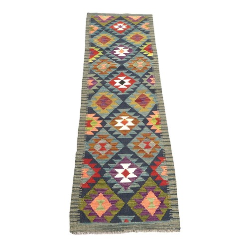 320 - Maimana Kilim hand knotted woollen runner, 203 by 60cm