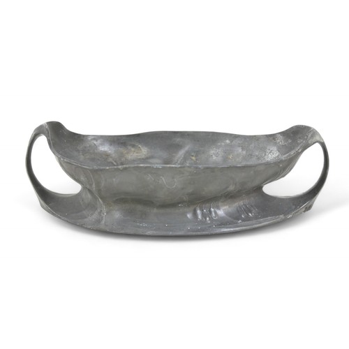 146 - A collection of mixed metal wares, including a Kayserzinn Art Nouveau pewter twin handled dish, no. ... 