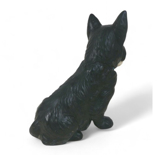 214 - Sylvac Black ceramic Scotty Dog advertising figure holding a Golf Ball in its mouth, produced for No... 