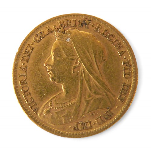 105 - A Victoria gold half sovereign, 1899.