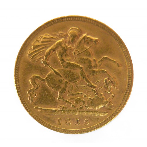 105 - A Victoria gold half sovereign, 1899.