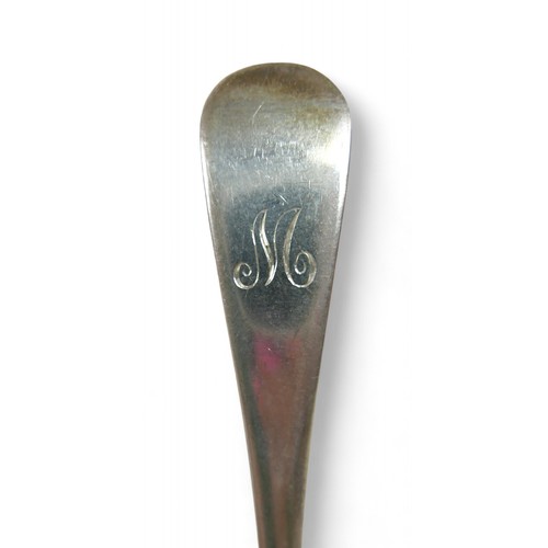 74 - Six George V silver dessert spoons, terminals initialled 'M',  John Round & Son Ltd. Sheffield 1929 ... 