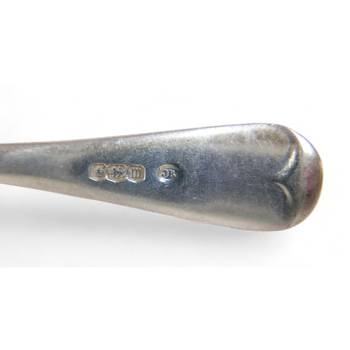 74 - Six George V silver dessert spoons, terminals initialled 'M',  John Round & Son Ltd. Sheffield 1929 ... 