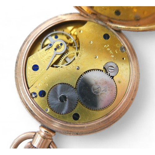 130 - Three pocket watches, including a gold plated top wind watch, and a small group of silver, 1.3toz of... 