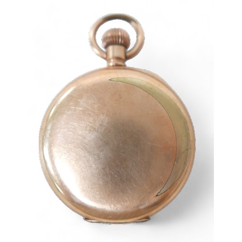 130 - Three pocket watches, including a gold plated top wind watch, and a small group of silver, 1.3toz of... 