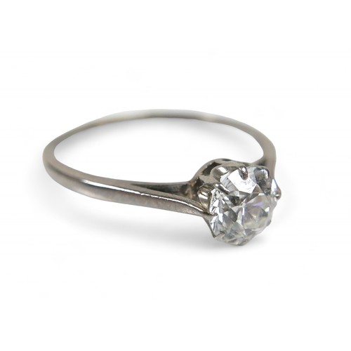 6 - A diamond solitaire ring, the round brilliant cut stone 5.5mm diameter, approximately 0.5ct, on a wh... 