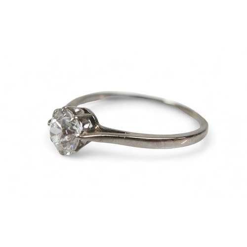 6 - A diamond solitaire ring, the round brilliant cut stone 5.5mm diameter, approximately 0.5ct, on a wh... 