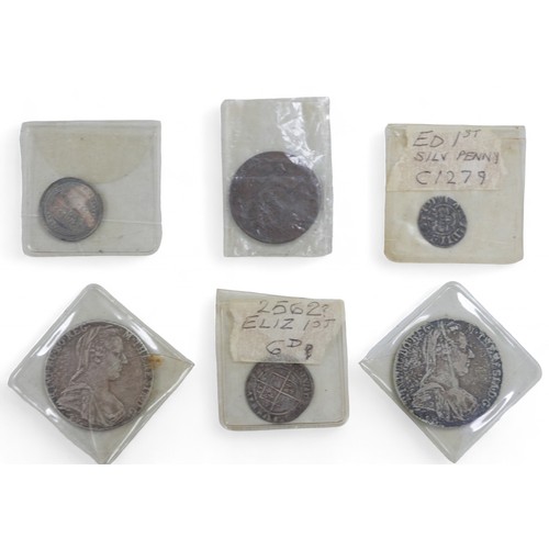 98 - A large collection of mainly British coins, including an Edward I silver penny, an Elizabeth I silve... 