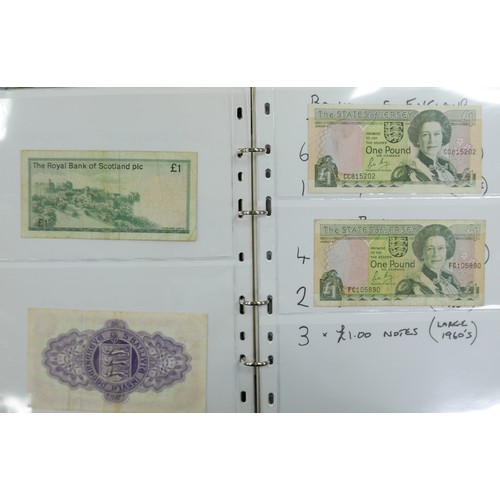 112 - A large collection of world bank notes, in an album and three folders.