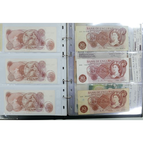 112 - A large collection of world bank notes, in an album and three folders.