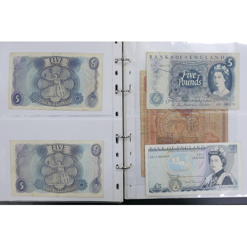 112 - A large collection of world bank notes, in an album and three folders.