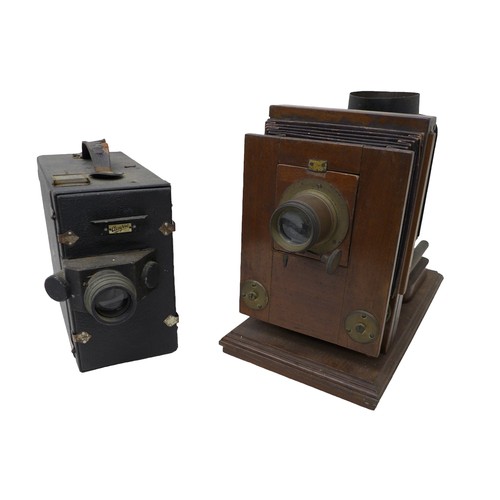 251 - Collection of cameras, cine camera, and a collection of brass and copper items including copper scal... 