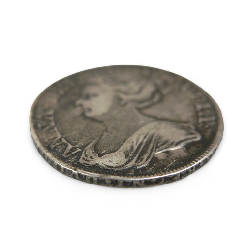 113 - A Queen Anne 1713 DVODECIMO half crown, plain angles, 14.9g.