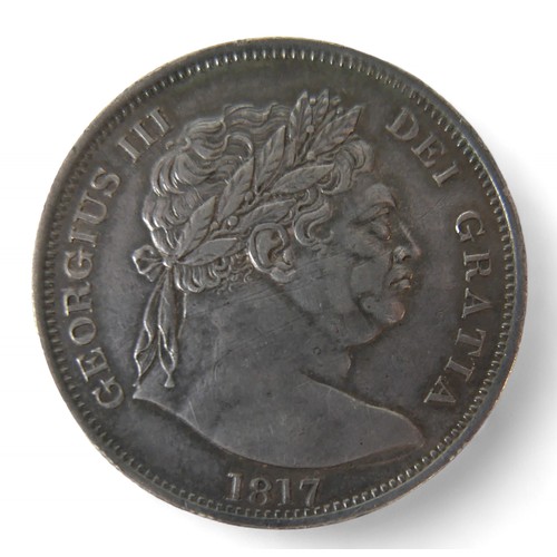 110 - A George III 1817 Bullhead half crown, 14.2g.