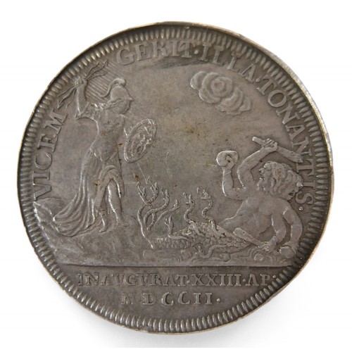 116 - A Queen Anne 1702 silver Coronation Medal by John Croker, Eimer 390, 15.9g.