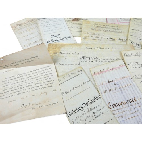 204 - A large collection of indentures, probates and other documents relating to the local area, many cont... 