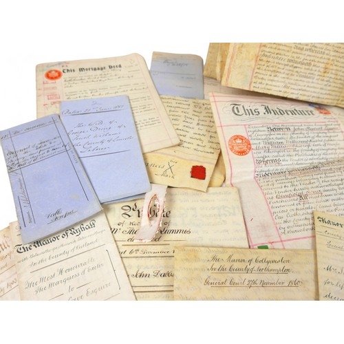 204 - A large collection of indentures, probates and other documents relating to the local area, many cont... 