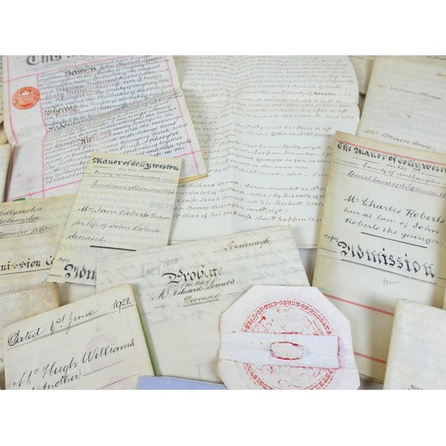 204 - A large collection of indentures, probates and other documents relating to the local area, many cont... 