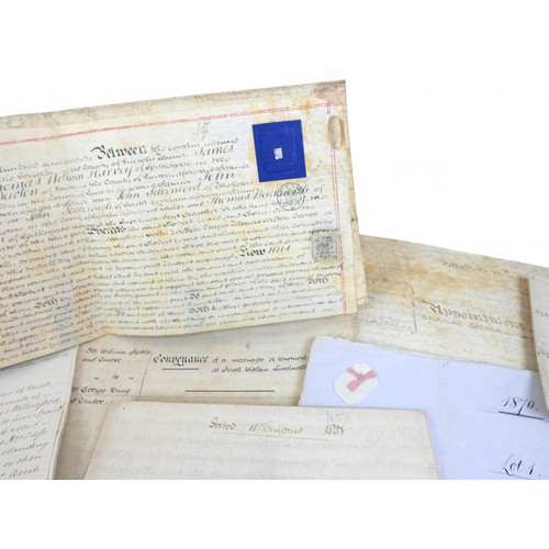 204 - A large collection of indentures, probates and other documents relating to the local area, many cont... 