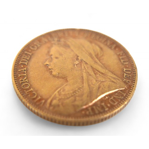 118 - A Victoria Old Veiled Head gold sovereign, 1899, Melbourne, Australia Mint.