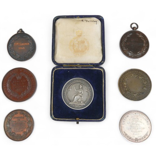 203 - An interesting collection of seven medallions including 