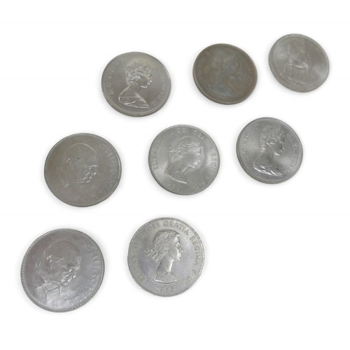 95 - A collection of coins, including eight boxed silver coins, approximately 190g, with other comparativ... 