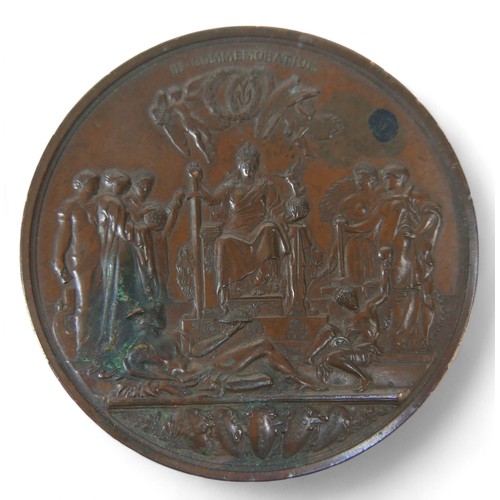 92 - A bronze Victoria commemorative token, 7.5 by 0.5cm.