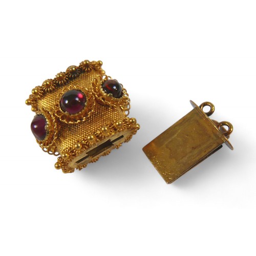 34 - A group of 9ct gold and other clasps, including amethysts, citrine, seed pearls and white sapphires.... 