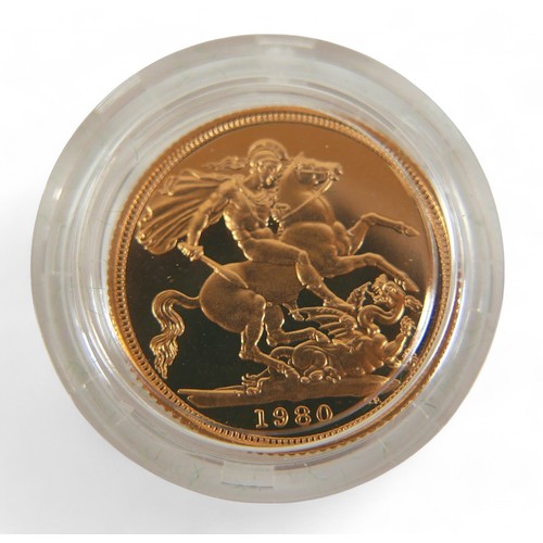 102 - An Elizabeth II gold proof half sovereign, 1980.